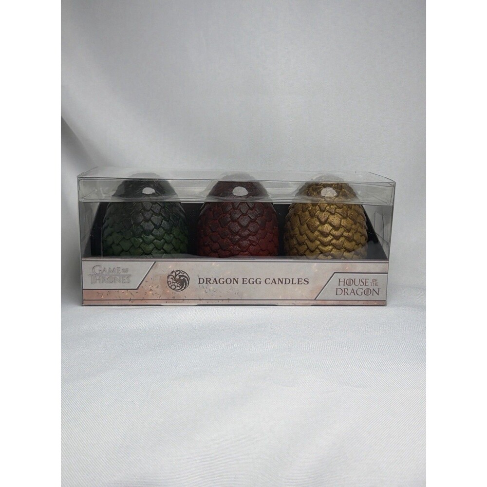 House of the Dragon Dragon Egg Candles Set of 3 HBO Game of Thrones New